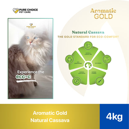 Aromatic Gold Plant-based Cat Litter Natural Cassava 6-8/4kg