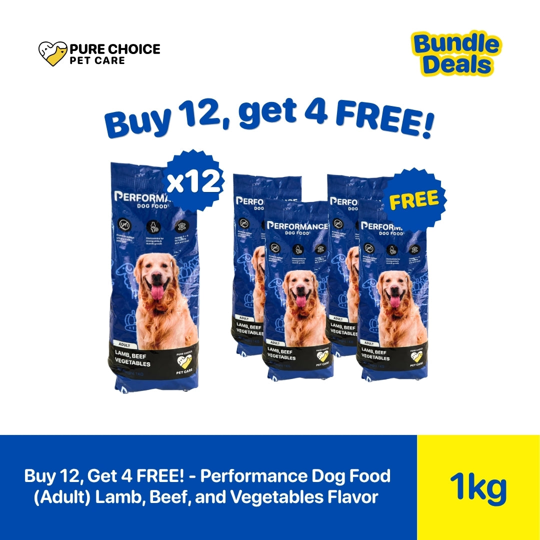 Pure Choice - Buy 12, Get 4 Free Performance Dog Food for Adult Lamb,Beef and Vegetables 1Kg