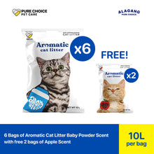Bundle: Aromatic Cat Litter 8Kg/10L 6 pcs Lavender + Free 2 pcs 8Kg/10L Coffee