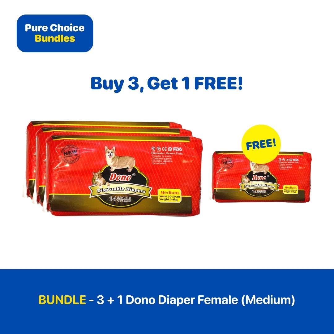 Bundle - 3 + 1 Dono Diaper Female (medium)