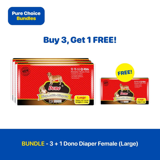 Bundle - 3 + 1  Dono Diaper Female (Large)