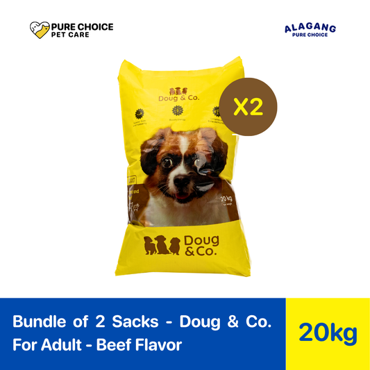 Bundle of 2 Sacks - Doug & Co. Dry Dog Food for Adult Lamb & Beef 20kg - dry dog food Philippines