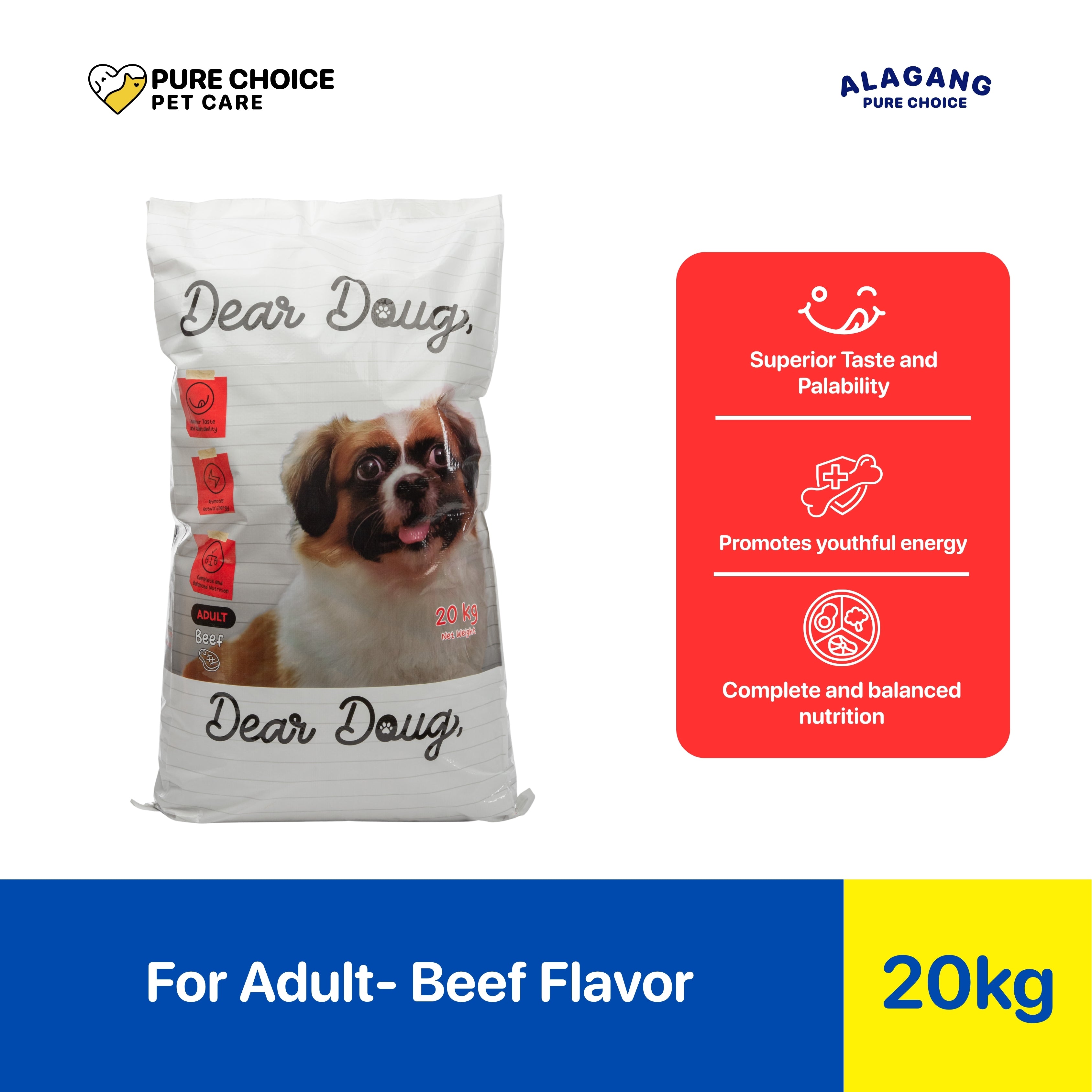 Pure Choice Dear Doug Dry Dog Food Adult Beef (20kg) - dry dog food Ph ...