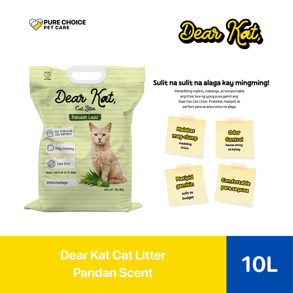 Dear Kat Cat Litter Sulit Pack 10L/8kg