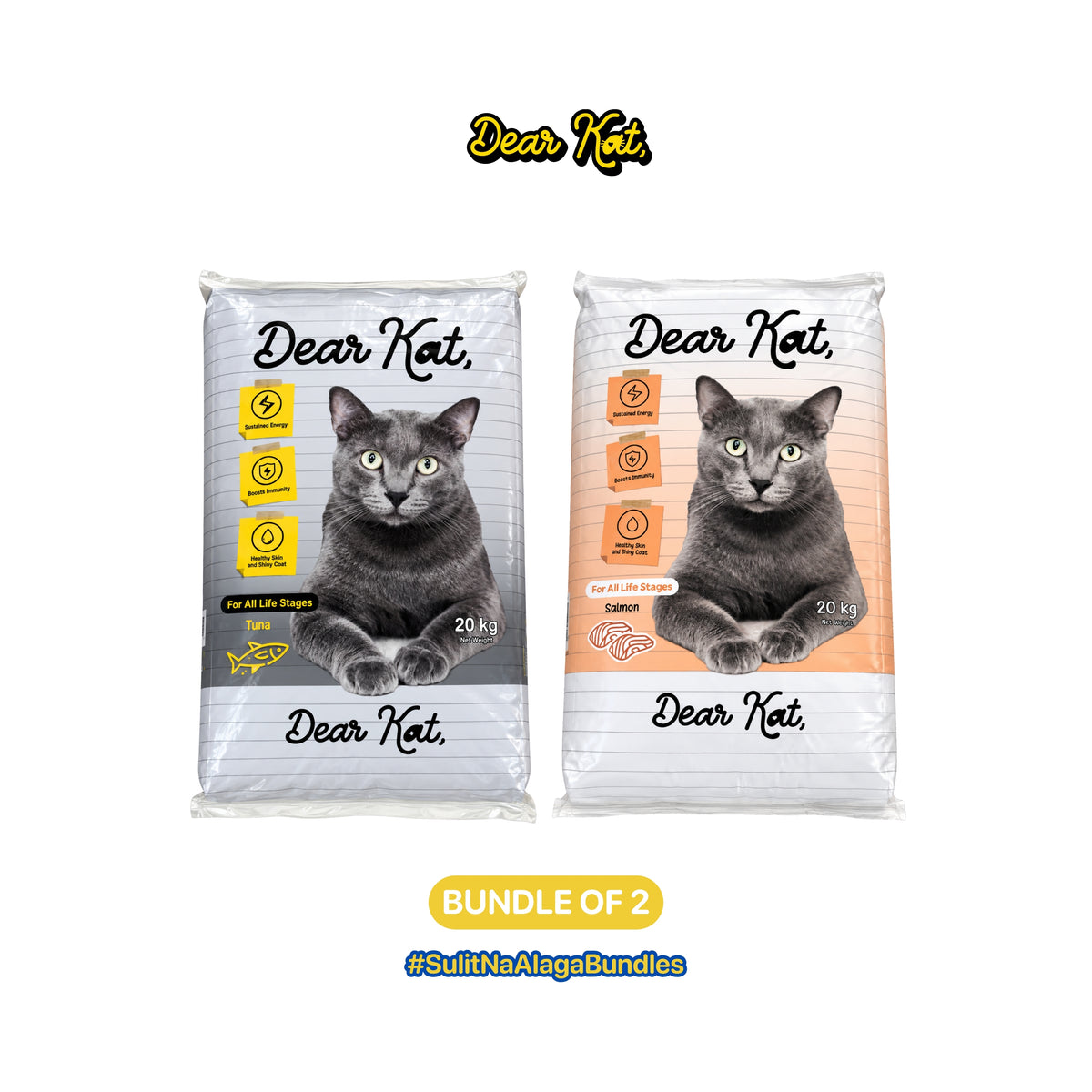 Dear Kat Dry Cat Food for all life Stages Salmon and Tuna Flavor 20Kg