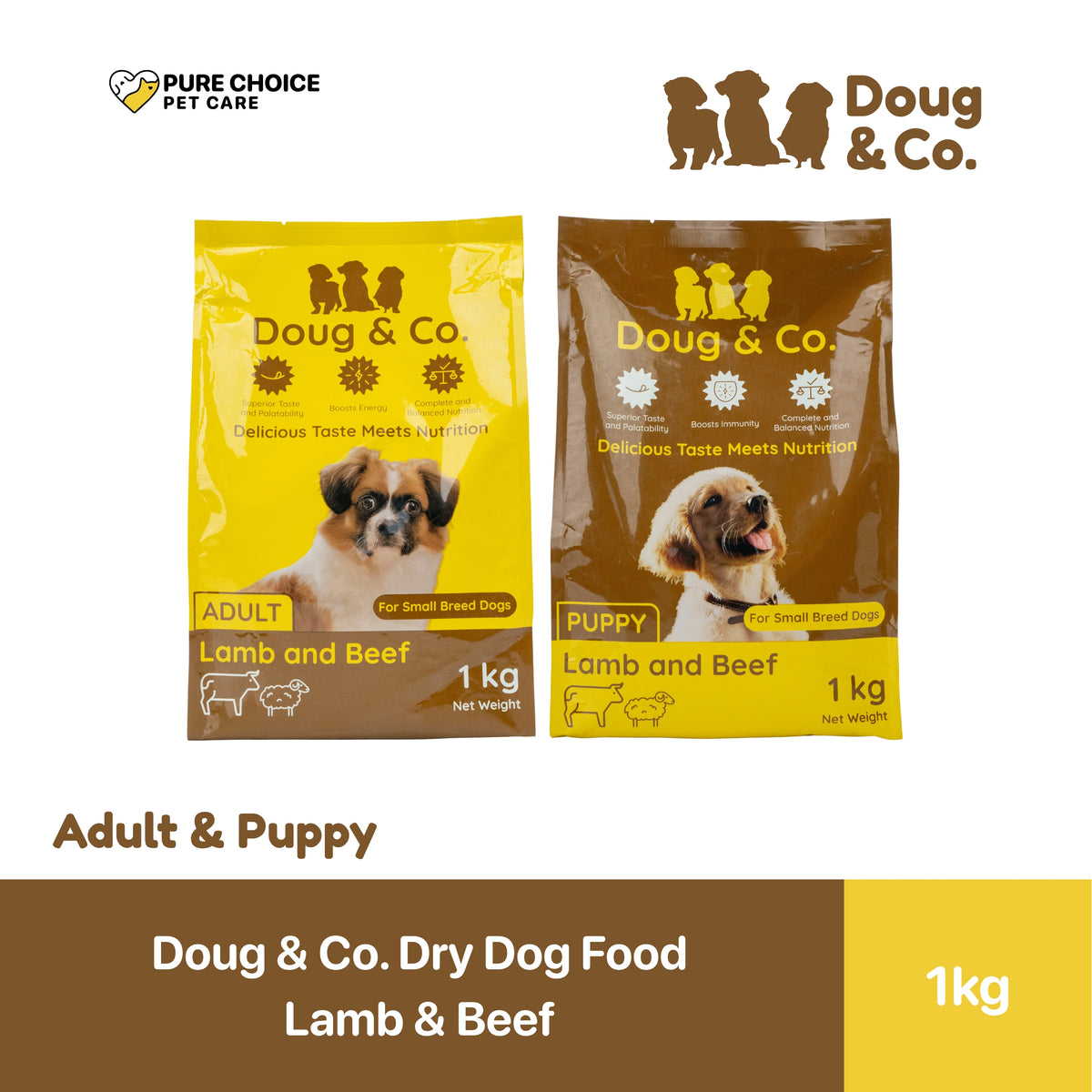 Doug & Co. Dry Dog Food Puppy / Adult Lamb and Beef 1kg