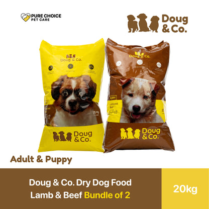 Doug & Co. Dry Dog Food for Puppy and Adult Lamb and Beef Flavor 20Kg