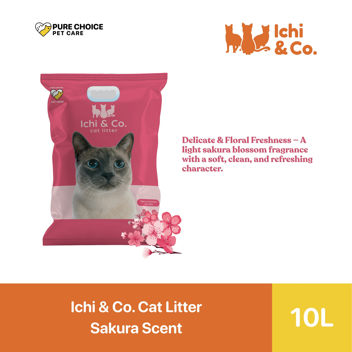 Ichi & Co. Natural Bentonite Cat Litter 10L/8kg