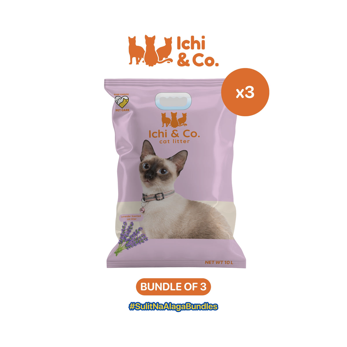 Ichi & Co. Bentonite Cat Litter 10L/8kg - Bundle of 3 Bags
