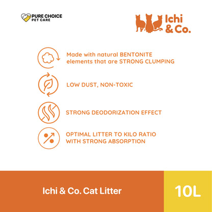 Ichi & Co. Natural Bentonite Cat Litter 10L/8kg