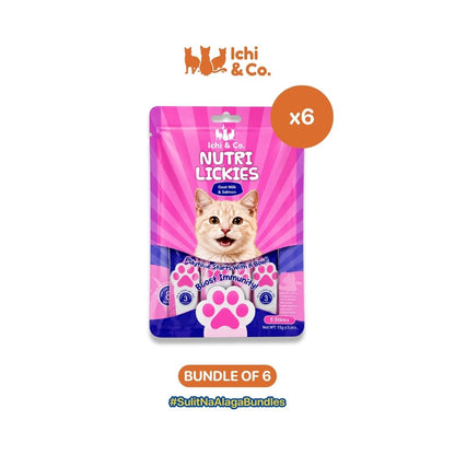 Ichi & Co. Nutri Lickies Cat Wet Treats (15g x 5 Sticks) 75g - Bundle of 6