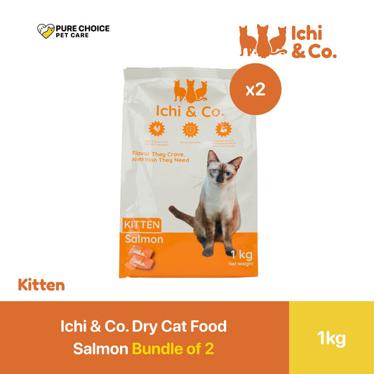 Ichi & Co. Dry Cat Food  Salmon Flavor 1kg - Bundle of 2 Packs