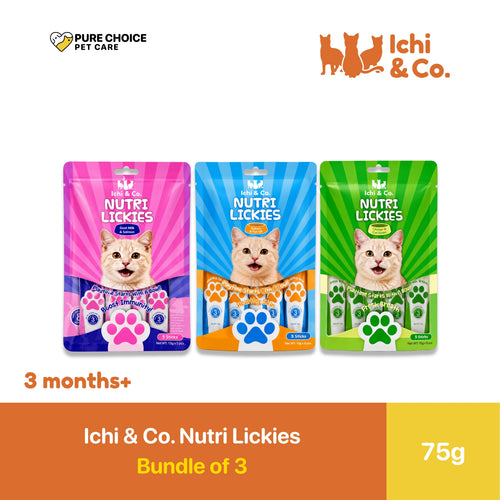 Ichi & Co. Nutri Lickies Cat Treats 75g - Bundle of 3 Packs