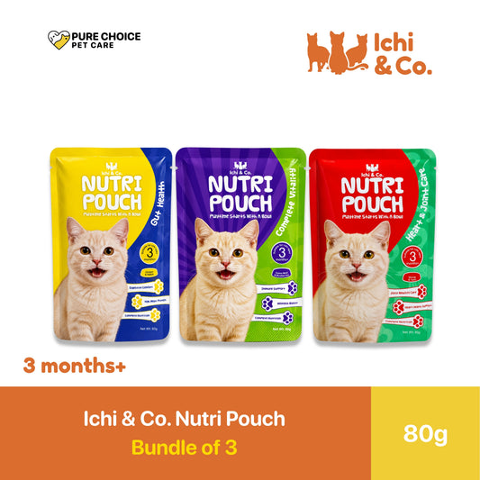 Ichi & Co. Nutri Pouch Cat Wet Food  80g - Bundle of 3 Pouch