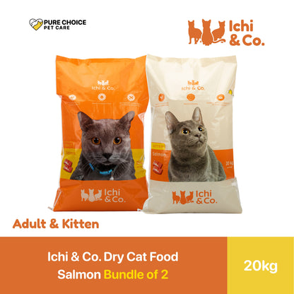 Ichi & Co. Dry Cat Food for Kitten and Adult 20kg Salmon Flavor