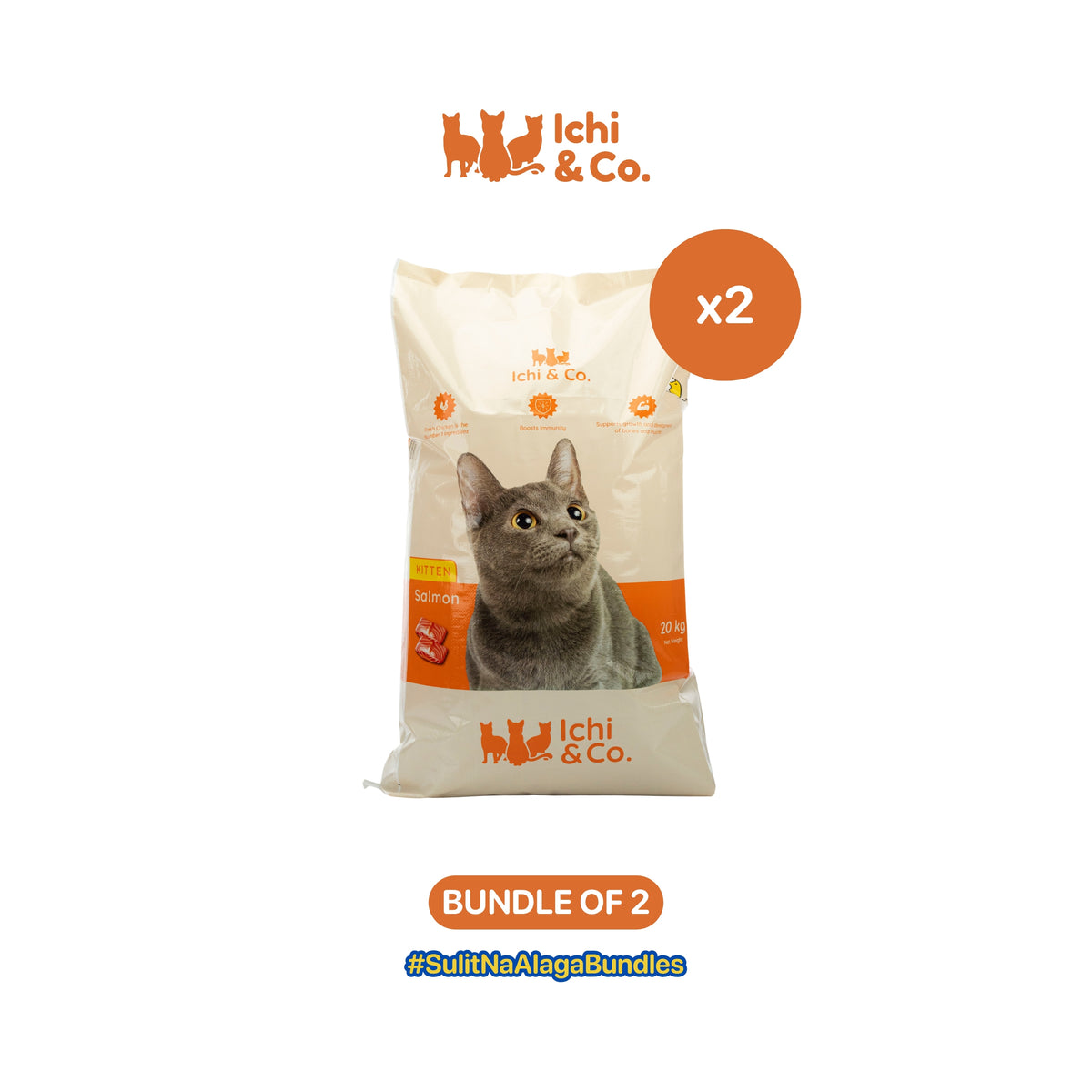Ichi  & Co. Dry Cat Food Salmon Flavor 20kg - Bundle of 2 Sacks