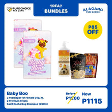 Baby Boo Diaper for Female Dog (XL) + Premium Treats & Saint Roche Dog Shampoo 1050ml