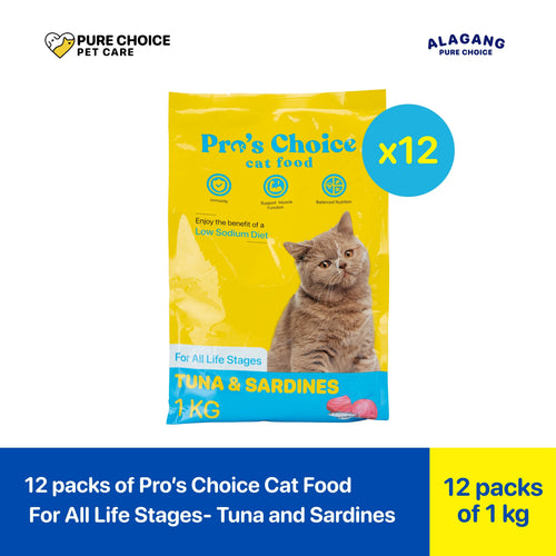Pure Choice Pro's Choice Dry Cat Food All Life Stages Tuna & Sardines (1kg x 12pcs)