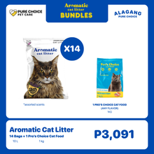 14 Bags Aromatic Cat Litter + Pro's Choice Cat Food 1kg (Low Sodium)