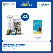 3 Bags Aromatic Cat Litter + Pro’s Choice Cat Food 1kg (Low Sodium)