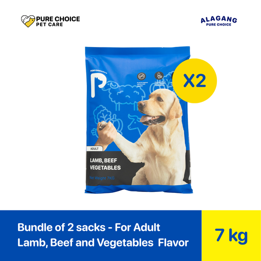 Bundle of 2 Sacks - Performance Dry Dog Food for Adult Lamb, Beef Vegetables 7kg - dry dog food Philippines