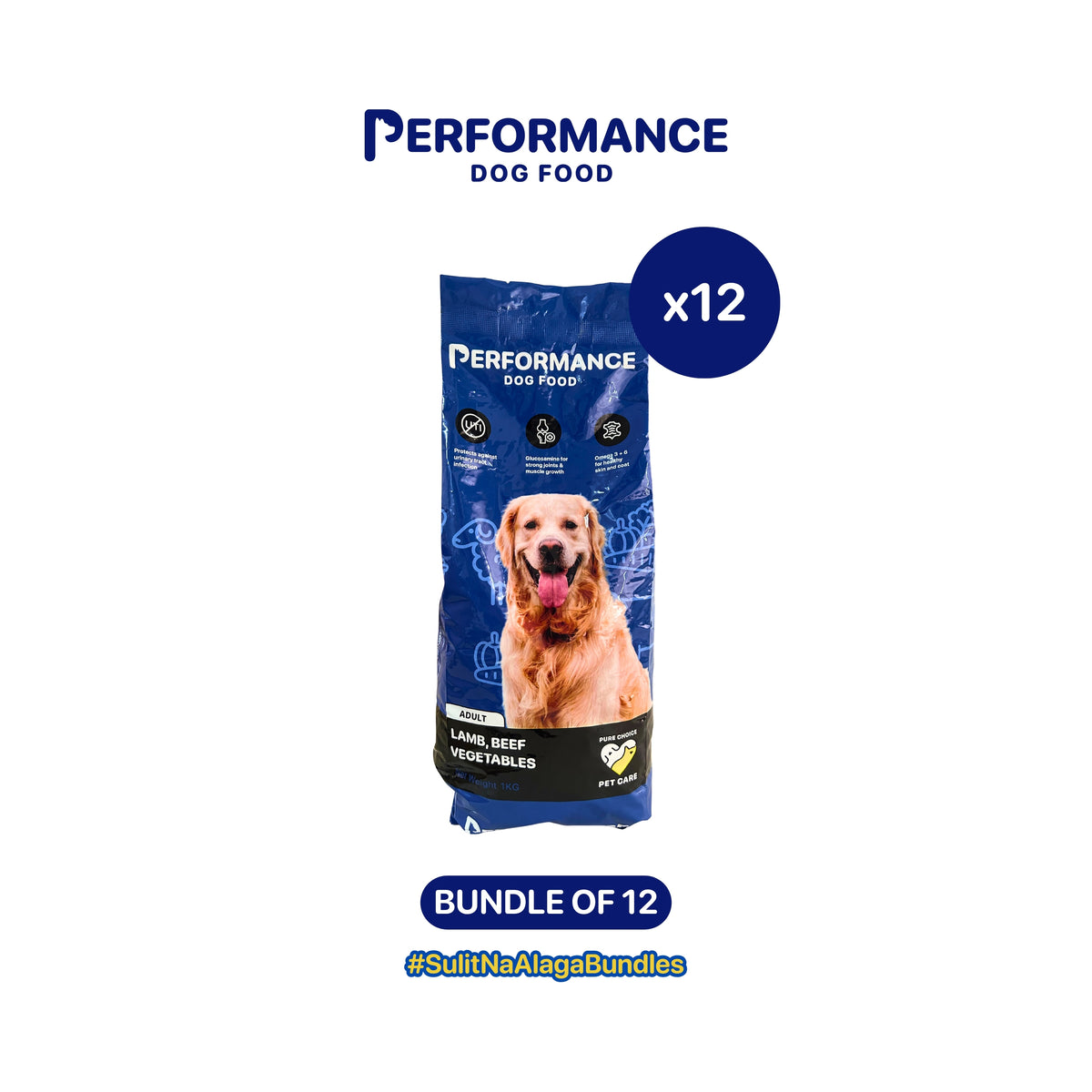 Performance Dog Food Lamb, Beef and Vegetables 1Kg - Bundle of 12 Packs