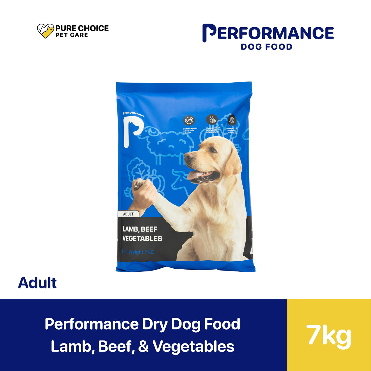 Performance Dry Dog Food Adult/Puppy Lamb, Beef, and Vegetables 7kg