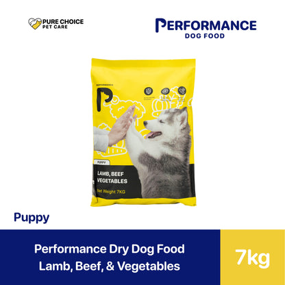 Performance Dry Dog Food Adult/Puppy Lamb, Beef, and Vegetables 7kg