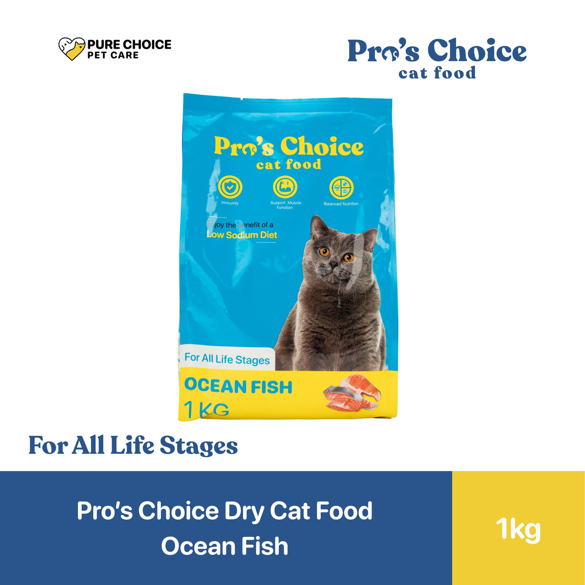 Pro's Choice Dry Cat Food All Life Stages 1kg (Tuna and Sardines/ Ocean Fish)