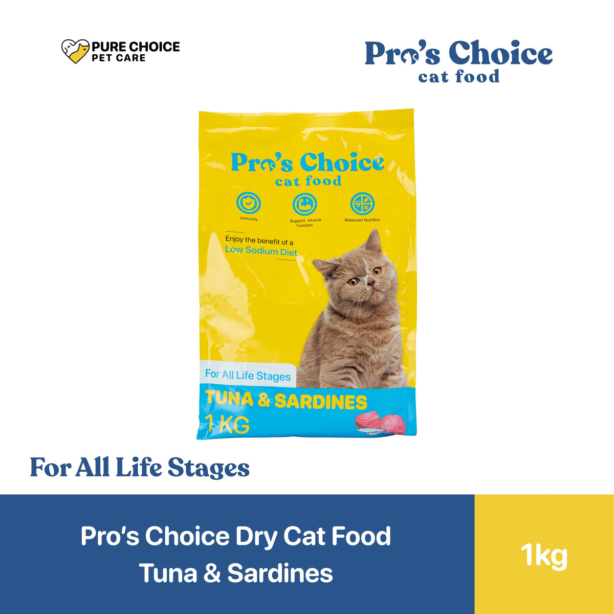 Pro's Choice Dry Cat Food All Life Stages 1kg (Tuna and Sardines/ Ocean Fish)