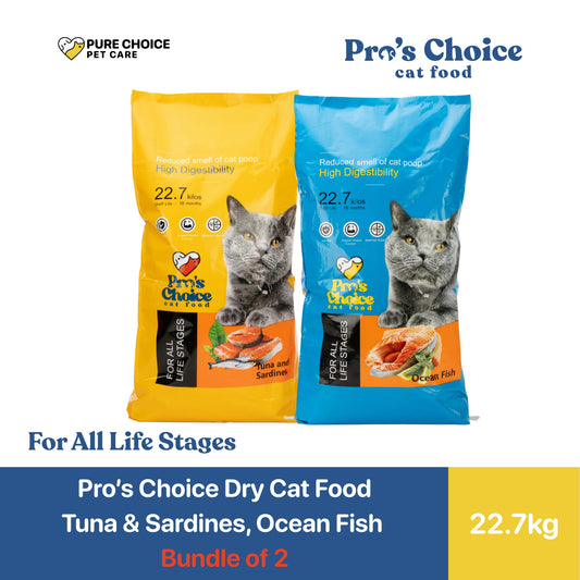 Pro's Choice Dry Cat Food for All life Stage Tuna and Sardines, Ocean Fish Flavor  22.7Kg