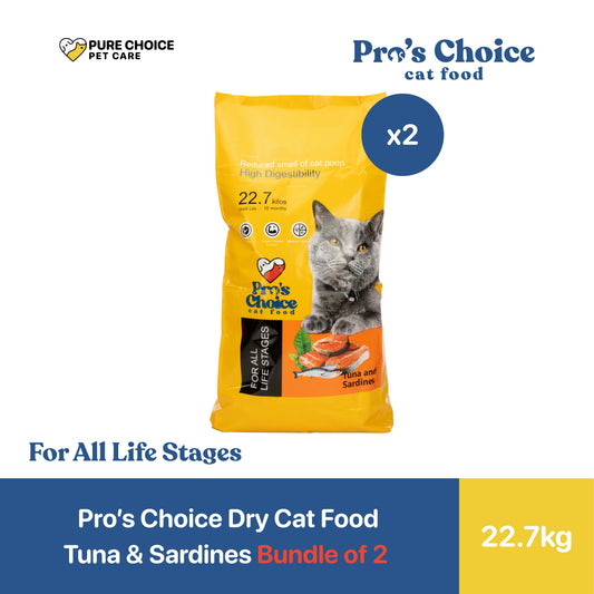 Pro's Choice Dry Cat Food for All life Stages Flavor 22.7Kg - Bundle of 2 Sacks