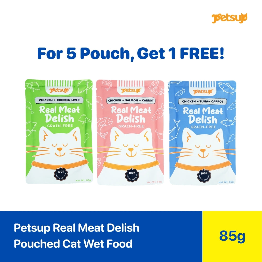 5 Pouch Get 1 Free - Petsup Real Meat Delish Pouched Cat Wet Food