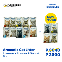 Bundle: Aromatic Cat Litter 8Kg/10L 5 pcs Lavender + 5 pcs Lemon + Free 4 pcs 8Kg/10L Charcoal image 0