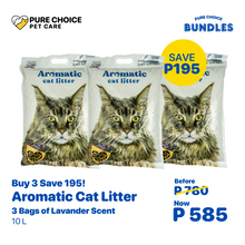 Bundle: Aromatic Cat Litters 10L/8kg - Buy 3 Save 195! - Lavender image 0