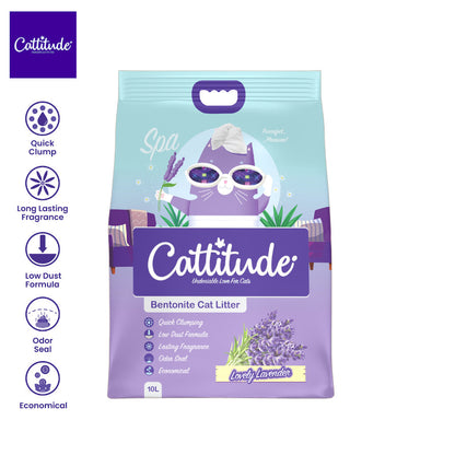 Cattitude Bentonite Cat Litter 10L in Perico Coffee Mellow Mango Lovely Lavender Luscious Lemon - Lovely Lavender image