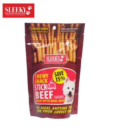 Sleeky Chewy Snack/Strap 175g Dog Treats - beef stick image