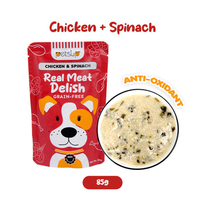 PETSUP REAL MEAT DELISH POUCHED DOG WET FOOD 85G